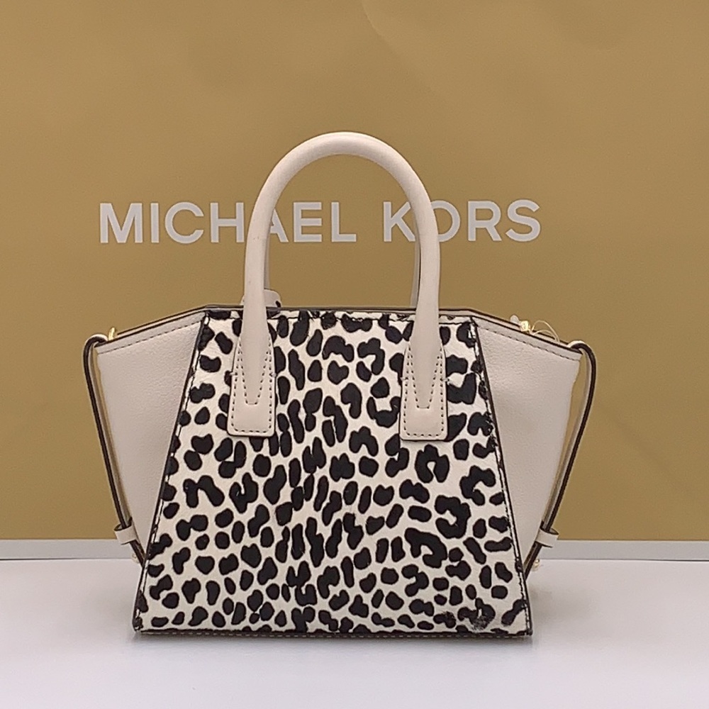 Avril Extra-Small Cheetah Print Calf Hair and Leather Satchel Light Cream multi - Picture 5 of 16